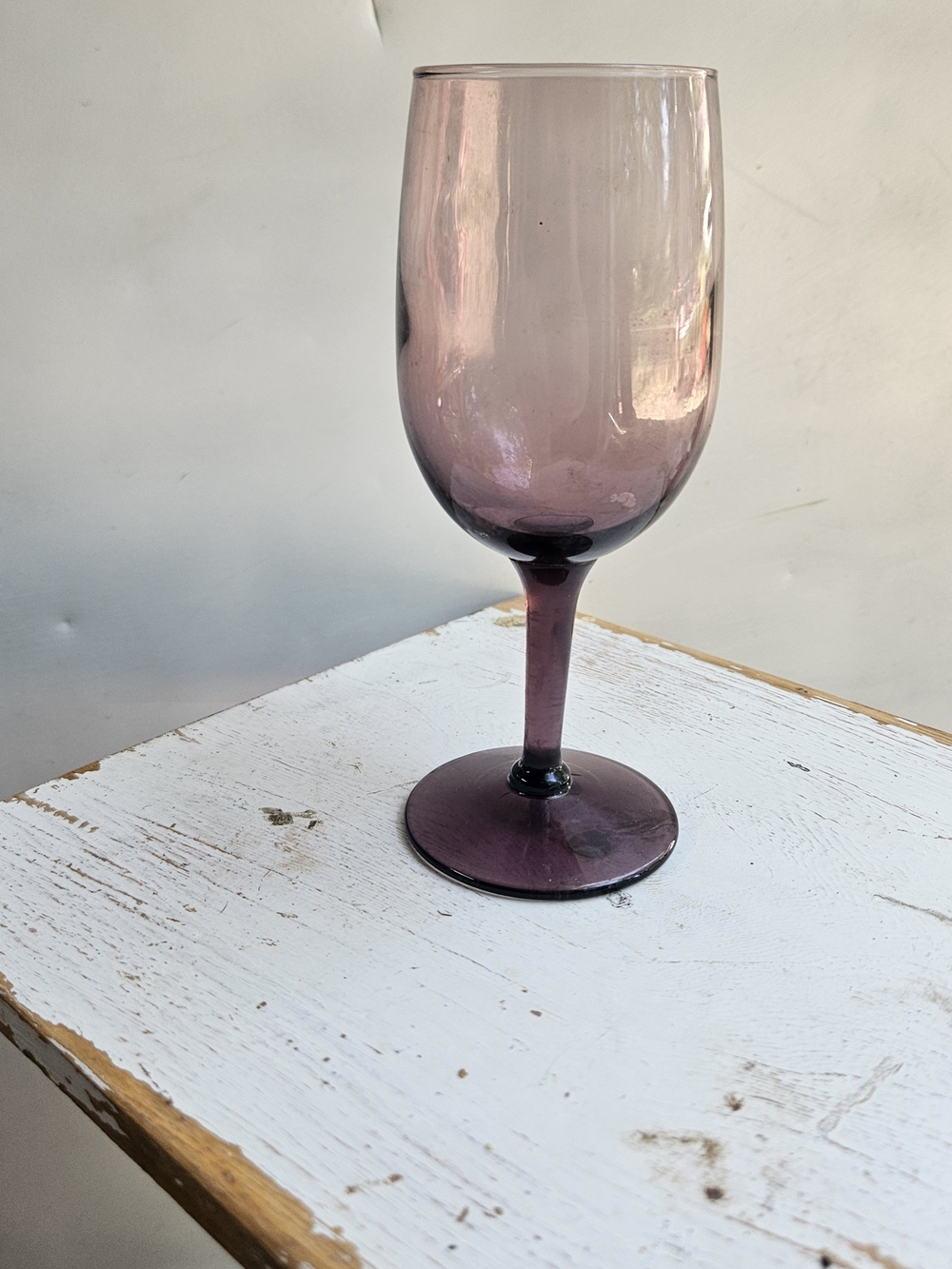 Source Unknown Amethyst-Tinted Stemmed Wine Glass